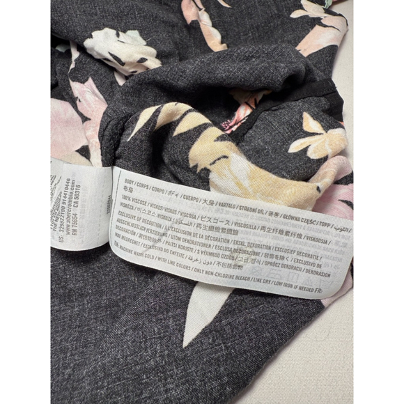 Men's Hollister Floral Button Down Shirt, Size L, Black - Picture 5 of 5